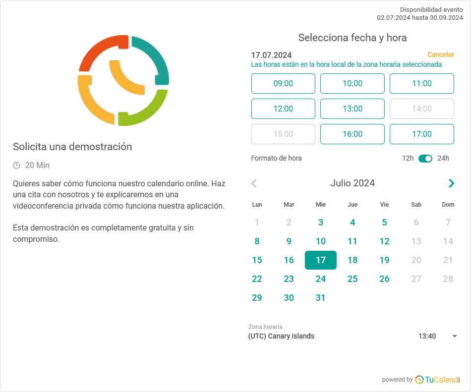 Crear calendarios online con TuCalendi en un minuto