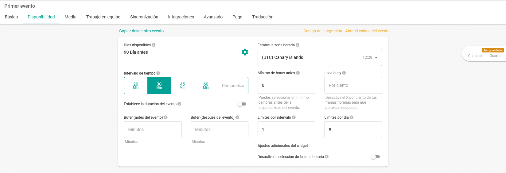 Reservas de última hora