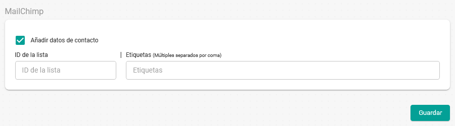 Añadir contactos a MailChimp