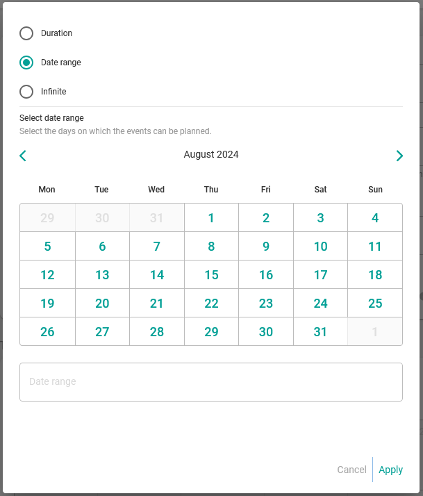 Date range