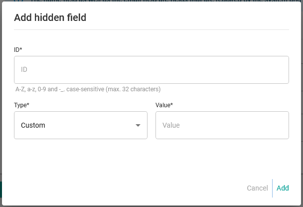 Add hidden field