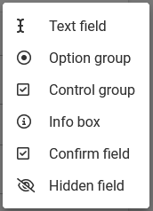 Custom fields menu