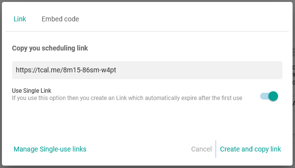 enable single use link