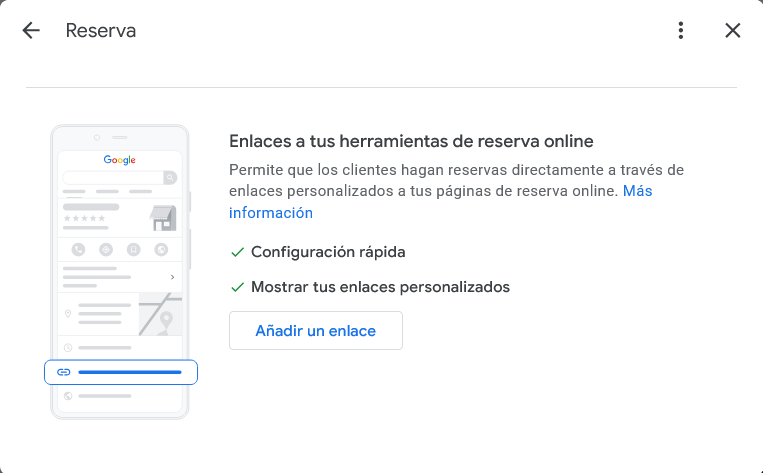 Añadir reservas al perfil de empresa de Google